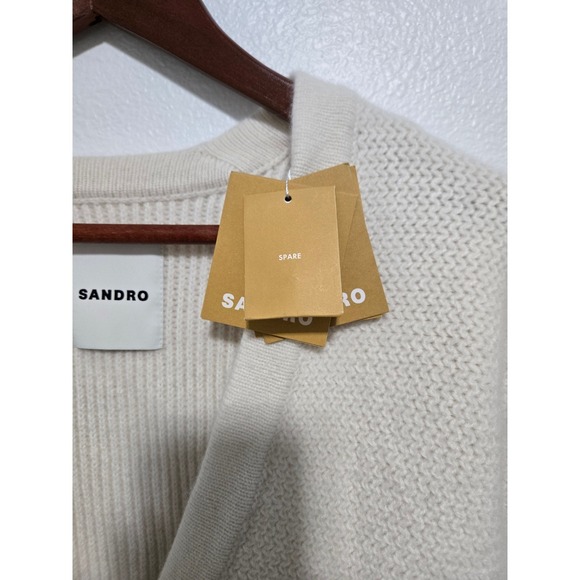 Sandro Martie Flared Sleeve Cardigan In Ecru - Size 1 (US Small) - Picture 6 of 13